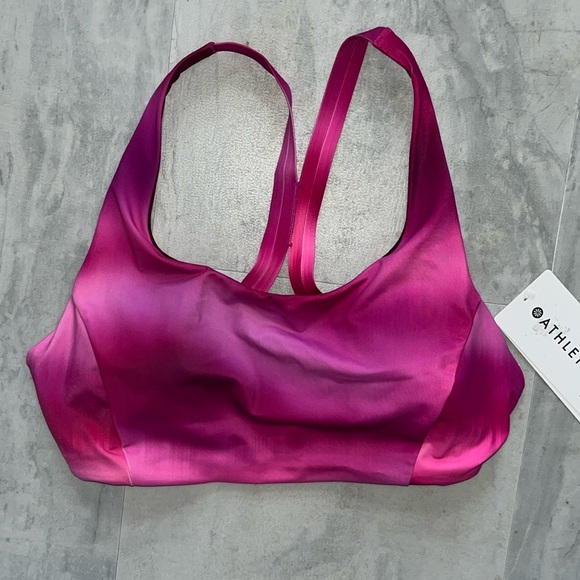 Athleta   Racer back Bra Variations of pink/purple interior removable pads  Sz M - Picture 1 of 9